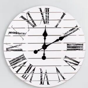 Rustic White and Black Wall Clock